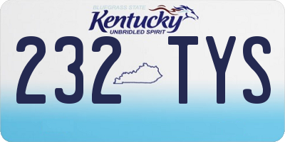 KY license plate 232TYS