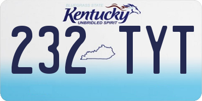 KY license plate 232TYT