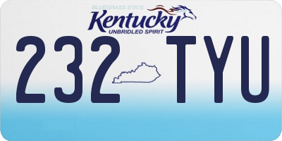 KY license plate 232TYU
