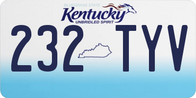 KY license plate 232TYV