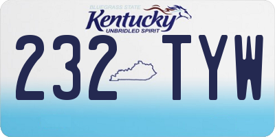 KY license plate 232TYW