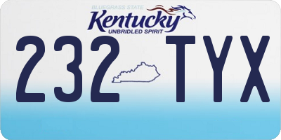 KY license plate 232TYX