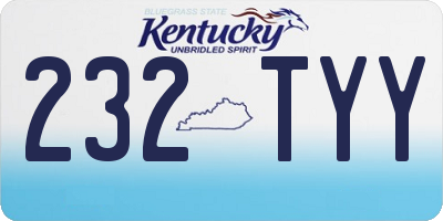 KY license plate 232TYY