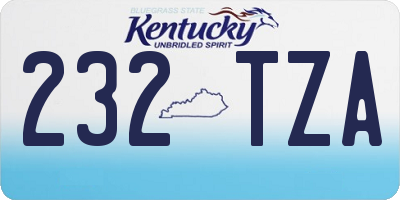 KY license plate 232TZA