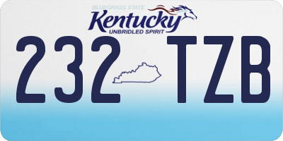 KY license plate 232TZB