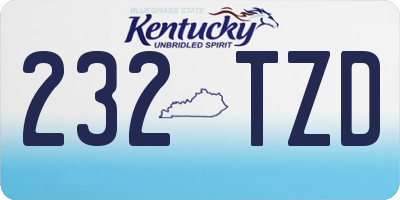 KY license plate 232TZD