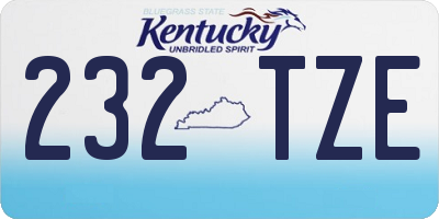 KY license plate 232TZE