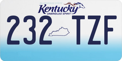 KY license plate 232TZF