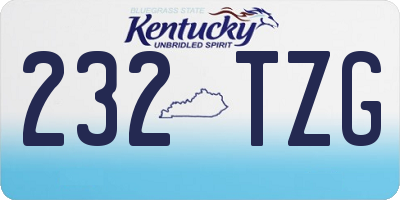 KY license plate 232TZG