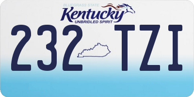 KY license plate 232TZI