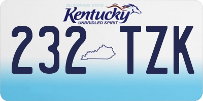 KY license plate 232TZK