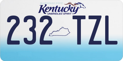 KY license plate 232TZL