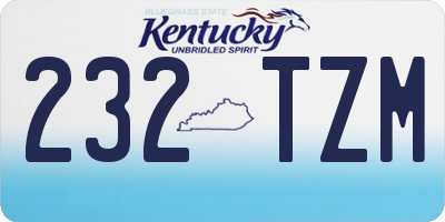 KY license plate 232TZM