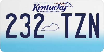 KY license plate 232TZN