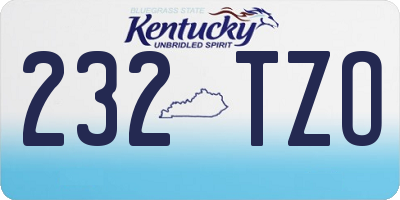 KY license plate 232TZO