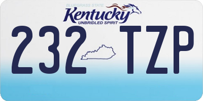 KY license plate 232TZP