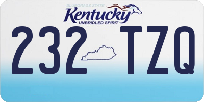 KY license plate 232TZQ