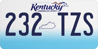 KY license plate 232TZS