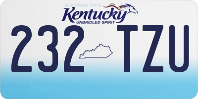KY license plate 232TZU