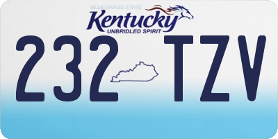 KY license plate 232TZV