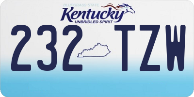 KY license plate 232TZW