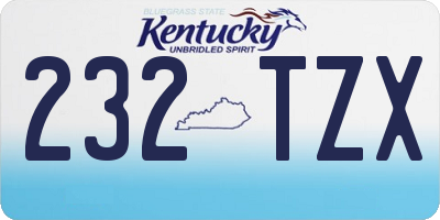 KY license plate 232TZX