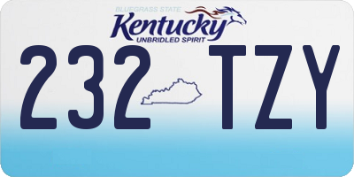 KY license plate 232TZY
