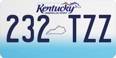 KY license plate 232TZZ