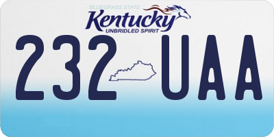 KY license plate 232UAA