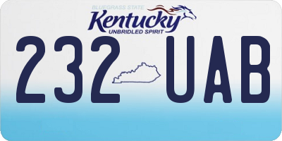 KY license plate 232UAB