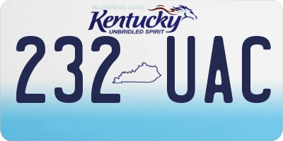 KY license plate 232UAC