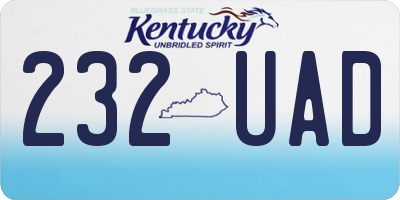KY license plate 232UAD