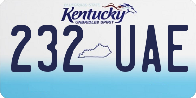 KY license plate 232UAE
