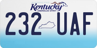 KY license plate 232UAF