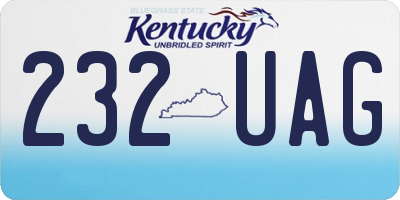 KY license plate 232UAG