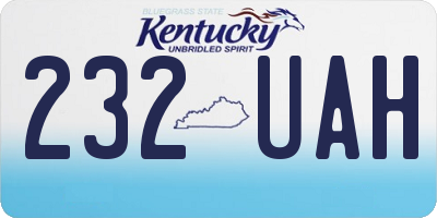 KY license plate 232UAH