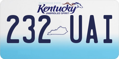 KY license plate 232UAI