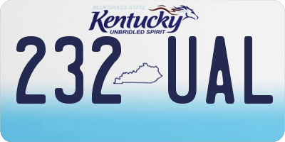 KY license plate 232UAL