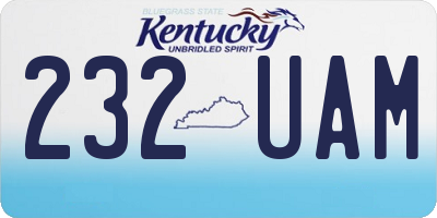KY license plate 232UAM