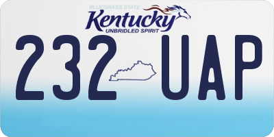 KY license plate 232UAP