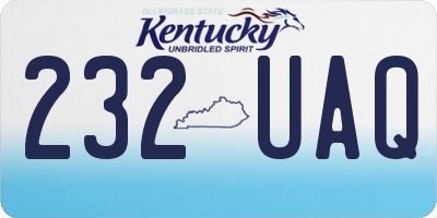 KY license plate 232UAQ