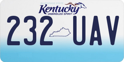 KY license plate 232UAV