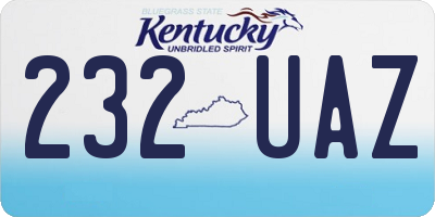 KY license plate 232UAZ