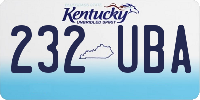 KY license plate 232UBA