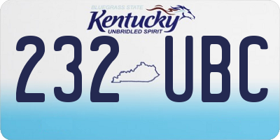 KY license plate 232UBC