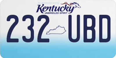 KY license plate 232UBD
