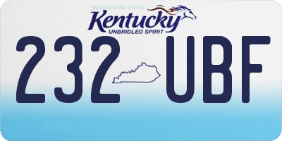 KY license plate 232UBF