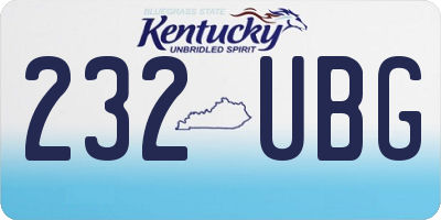 KY license plate 232UBG