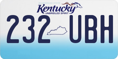 KY license plate 232UBH