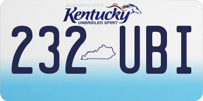 KY license plate 232UBI
